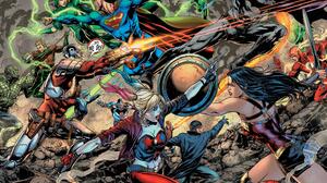 Justice League Suicide Squad DC Comics Batman Superman Flash Wonder Woman Harley Quinn Aquaman Cybor 3975x3056 Wallpaper