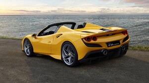 Ferrari F8 Spider Ferrari Vehicle Sports Car Yellow Cars Road Sea Car Water 3840x2160 Wallpaper