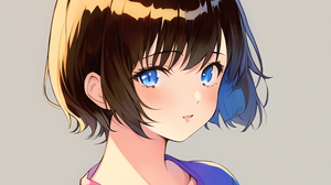 Novel Ai Anime Girls Ai Art Blue Eyes Brunette 2560x2560 Wallpaper