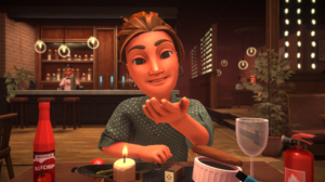 Video Games Restaurant CGi Candles Food Ketchup Earring Video Game Characters 2560x1440 Wallpaper