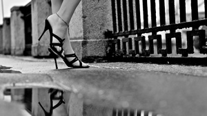 Alex Siracusano Model Women High Heels Feet Ankle Bracelets Anklet Monochrome Photography 1920x1275 Wallpaper