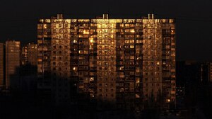 Russia Building Night Block Of Flats Trees 1280x853 Wallpaper