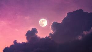 Pink Photography Moon Clouds Sky 4096x2732 Wallpaper