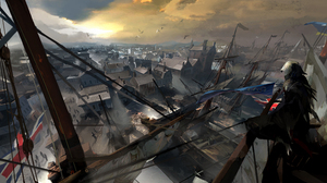 Assassin 039 S Creed Iii City Cityscape Connor Assassin 039 S Creed 7616x3854 Wallpaper