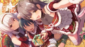 Anime Anime Girls Sakura Koharu Artwork Idoly Pride Christmas Selfies 2880x1620 Wallpaper
