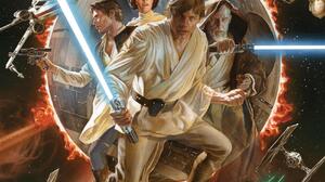 Alex Ross Artwork Science Fiction Star Wars Luke Skywalker Han Solo Leia Organa Darth Vader Anakin S 1700x1723 Wallpaper