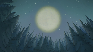 We Bare Bears Cartoon Moon Night Sky Trees Stars 1920x1080 wallpaper