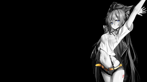 Anime Girls Selective Coloring Simple Background Dark Background Black Background Hatsune Miku Vocal 3252x1829 Wallpaper