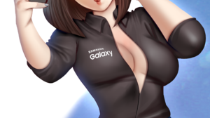 Sam Samsung Virtual Assistant Fictional Character Selfies Brunette Anime Anime Girls 2D Artwork Draw 2569x4092 Wallpaper