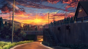 Stairs Original Anime Road 4300x2795 Wallpaper