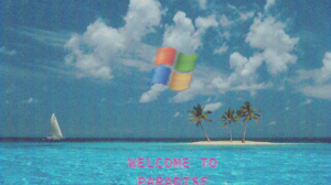 Windows XP Vaporwave Microsoft Glitch Art Azul Water Island 1920x1200 Wallpaper