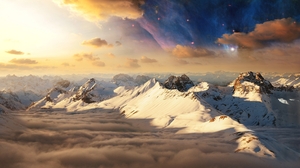 Cloud Earth Landscape Sky Starry Sky Stars Winter 2560x1600 Wallpaper