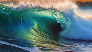 Ai Art Waves Green Water Nature 3854x2160 wallpaper