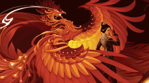 Iron Widow Book Cover Phoenix Creature 2500x1042 Wallpaper