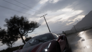 Forza Screen Shot PC Gaming Car Forza Horizon 5 Vehicle Front Angle View Headlights Sky Clouds Road  1080x1920 wallpaper