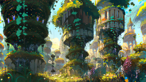 Ai Art Ai Painting Painting Fantasy Art Garden Nature City 3840x2160 Wallpaper