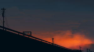 Gracile Sunset Electric Line Road Clouds Sunset Glow Sky 5640x2400 Wallpaper