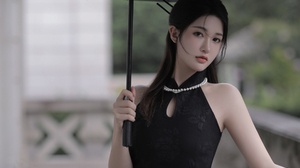 Chinese Model Umbrella Women Cheongsam Asian 2700x1800 Wallpaper