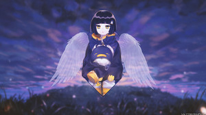 Picture In Picture Angel Black Hair 3840x2160 Wallpaper