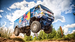 Kamaz Rallying Red Bull Truck Vehicle 5000x3000 Wallpaper