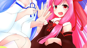 Anime Anime Girls Voiceroid Kotonoha Akane Kotonoha Aoi Long Hair Pink Hair Blue Hair Twins Artwork  1434x2048 Wallpaper
