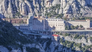 Mountain Spain Catalonia Monastery Santa Maria De Montserrat Abbey 1920x1200 Wallpaper