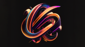Ai Art Abstract Swirly Colorful Simple Background Minimalism Black Background 1920x1080 Wallpaper