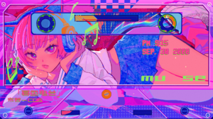 MuseDash Music Anime Girls Colorful Headphones Cat Ears Lying On Side 1920x1080 Wallpaper