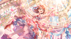 Uehara Ayumu Love Live Nijigasaki High School Idol Club Love Live Anime Anime Girls Dress Petals 3600x1800 wallpaper