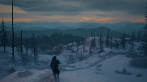 Days Gone Video Games Snow Landscape Sky Clouds Winter Mountains Trees CGi Video Game Characters Vid 1920x1080 Wallpaper