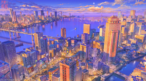 Anime City 2000x1125 Wallpaper