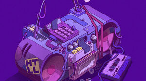 Artwork Digital Art Colorful Science Fiction Illustration Nft Cassette Player Boombox Purple Backgro 2000x2000 Wallpaper