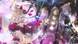 Pixiv Majamari Touhou Anime Girls Crescent Moon Moon Dress Chains Rainbows Skeleton Flandre Scarlet 2000x1368 Wallpaper