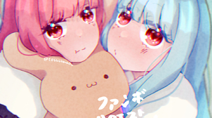 Anime Anime Girls Voiceroid Kotonoha Aoi Kotonoha Akane Twins Pink Eyes Long Hair Blue Hair Pink Hai 1378x1406 Wallpaper