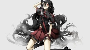 Anime Anime Girls Blood C Kisaragi Saya Long Hair Black Hair Solo Artwork Digital Art Fan Art Katana 2188x1586 Wallpaper