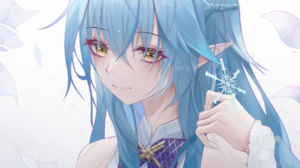Anime Girls Anime Virtual Youtuber Yukihana Lamy Hololive Long Hair Pointy Ears Blue Hair Artwork Di 2354x2576 Wallpaper
