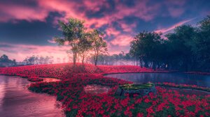 Video Games Ghost Of Tsushima PlayStation Flowers Trees Red Flowers 3840x2160 Wallpaper