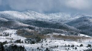 Colorado USA Snow Winter Mountains Nature Landscape Forest Field 6016x3008 Wallpaper