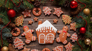 Bauble Beads Christmas Ornaments Cookie 1920x1080 Wallpaper