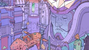 Calder Moore Architecture Illustration Digital Art Colorful Science Fiction Fantasy City Closed Eyes 4096x4096 Wallpaper
