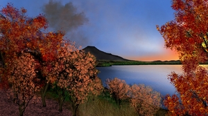 Digital Painting Digital Art Nature Landscape Colorful Sunset 1920x1080 Wallpaper
