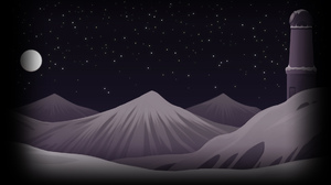 Moon Night Video Games Stars Mountains Snow Observatory Sky 1920x1104 Wallpaper
