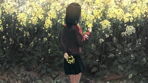 Flower Short Hair Black Hair Watch Yellow Flower 3072x2048 Wallpaper