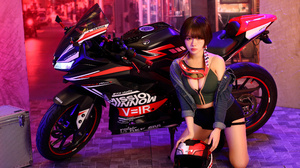 Asian Model Women Short Hair Motorcycle Dark Hair 3840x2560 Wallpaper