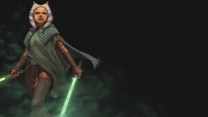 Star Wars Togruta Ahsoka Tano Lightsaber Jedi The Clone Wars Smoke Background Black Background 1332x850 Wallpaper