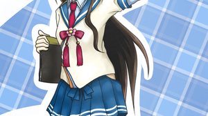 Ooyodo KanColle Long Hair Black Hair Artwork Digital Art Fan Art Anime Anime Girls Kantai Collection 1029x1371 wallpaper