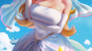 Princess Peach Nintendo Video Games Video Game Girls Video Game Characters Bowser Wedding Dress Veil 2085x3500 Wallpaper