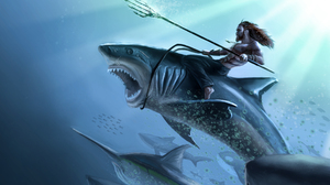 Aquaman Dc Comics Shark Underwater 3508x2480 Wallpaper