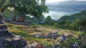 Kimi No Na Wa Anime Landscape Mitsuha Miyamizu Makoto Shinkai Miyamizu Yotsuha Nature Lake Picnic Tr 3840x2160 Wallpaper
