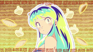 Urusei Yatsura Anime Anime Girls Multi Colored Hair Long Hair Horns Pointy Ears Minimalism Looking A 3840x2160 wallpaper